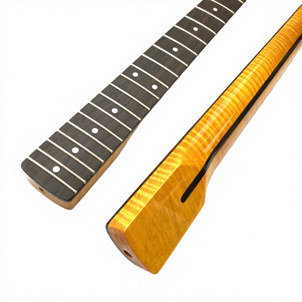 21 Fret ST Guitar Body Vintage Tint Tiger Flame Maple Electric Guitar with Rosewood Fingerboard Durable Model GN-FM01 OEM/ODM