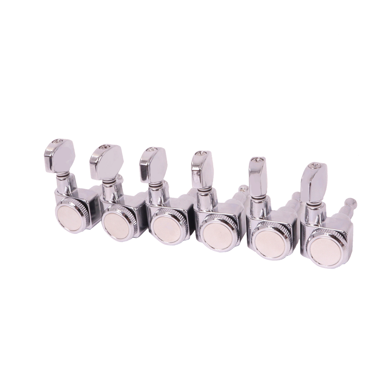 TWT GUITAR Chrome Locking Tuners 6 Right Handed 1:18 Ratio Lock String Tuning Key Pegs Machine Heads Hexagonal Knob Dual Pin No