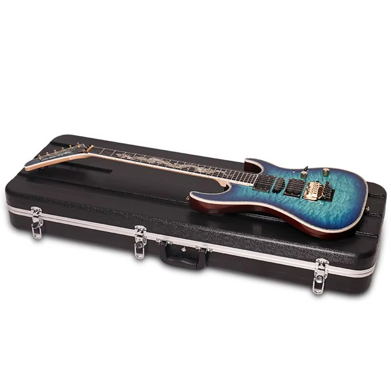 China Factory Custom Size ABS Hard Black Guitar Case Music Instrument Bag