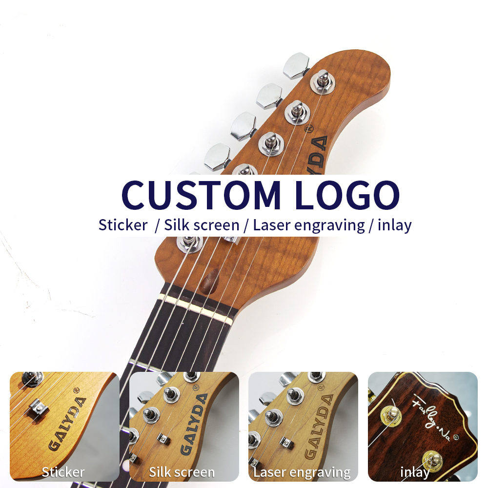China Factory Wholesale Electric Guitar Set ST Style HSS Pickup Roasted Maple Neck Gloss Finish Custom Logo Low MOQ Kit