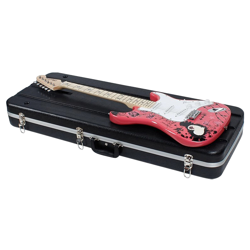 China Factory Custom Size ABS Hard Black Guitar Case Music Instrument Bag