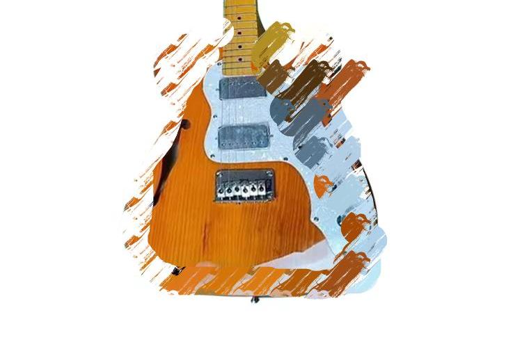Orange T Electric Guitar Solid Wood Body Glossy Finishing Custom Electric Guitar