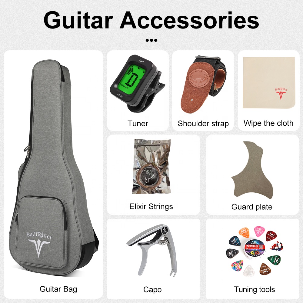OEM D8A Sitka Spruce Solid Acoustic Guitar Handmade Inlay Pearl Ebony Fingerboard Gitara All Solid Acoustic Guitar with Bag