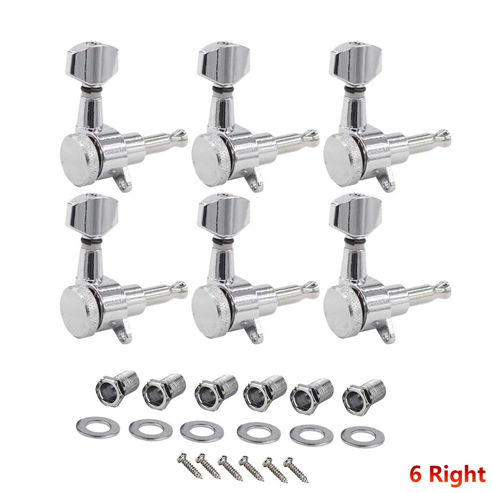 GALYDA 6 In-Line Guitar Locking Tuners Chrome 1:18 Gear Ratio Machine Heads For Electric Acoustic Guitar Replacement