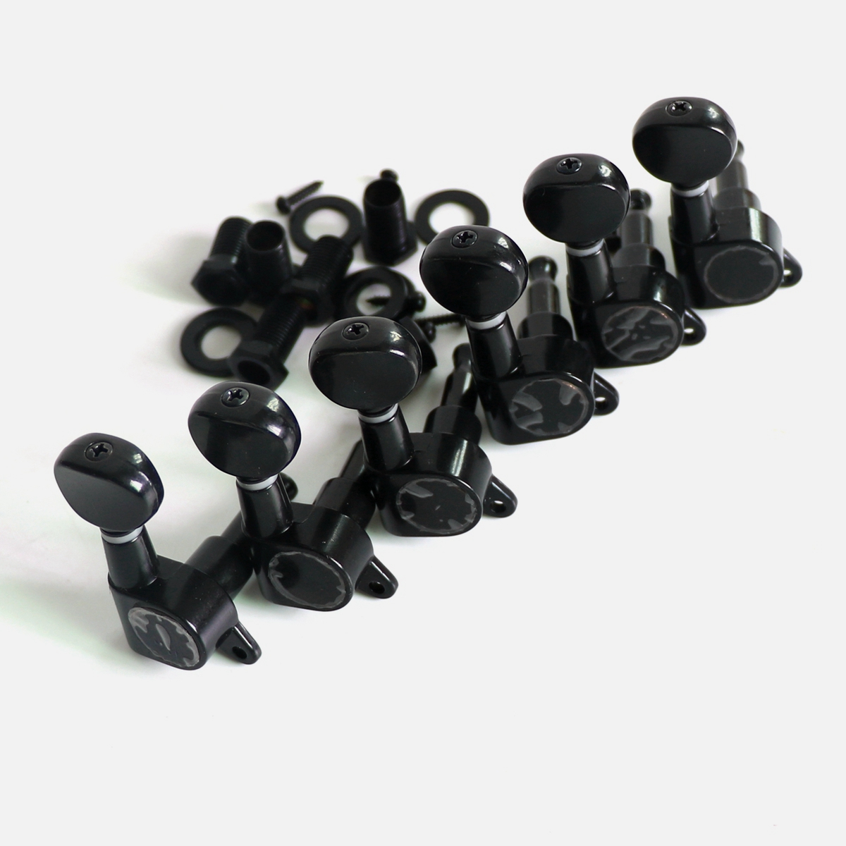 Donlis MH105 1set Chrome Oval Handle Guitar Machine Heads for 10mm Tuner Holes 6R/6L/3+3 Style Durable Wholesale Supplier