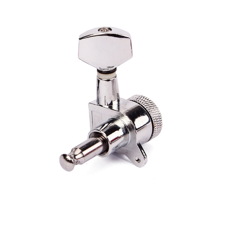High-Quality Custom 3L+3R Silver Automatic Guitar Tuning Pegs Metal Acoustic