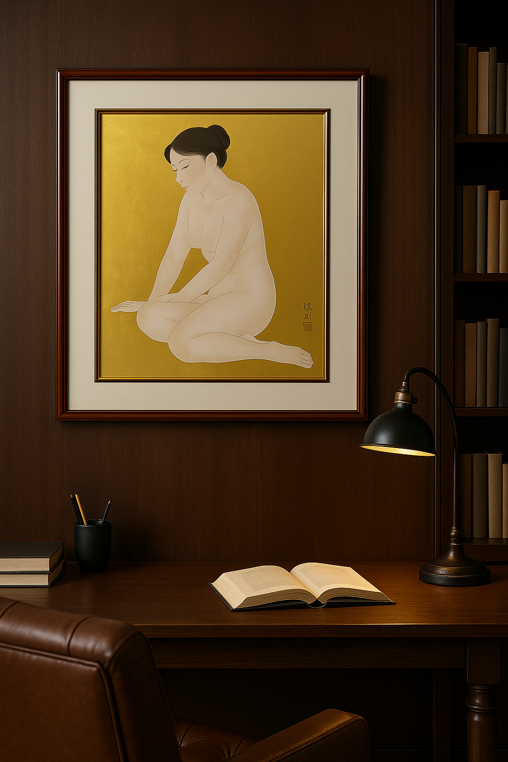 Toshiaki Ono Nihonga Nostalgic Female Landscapes Afternoon Themes Wall Painting P12-007 Hotel Lobbies Corporate Interiors Home