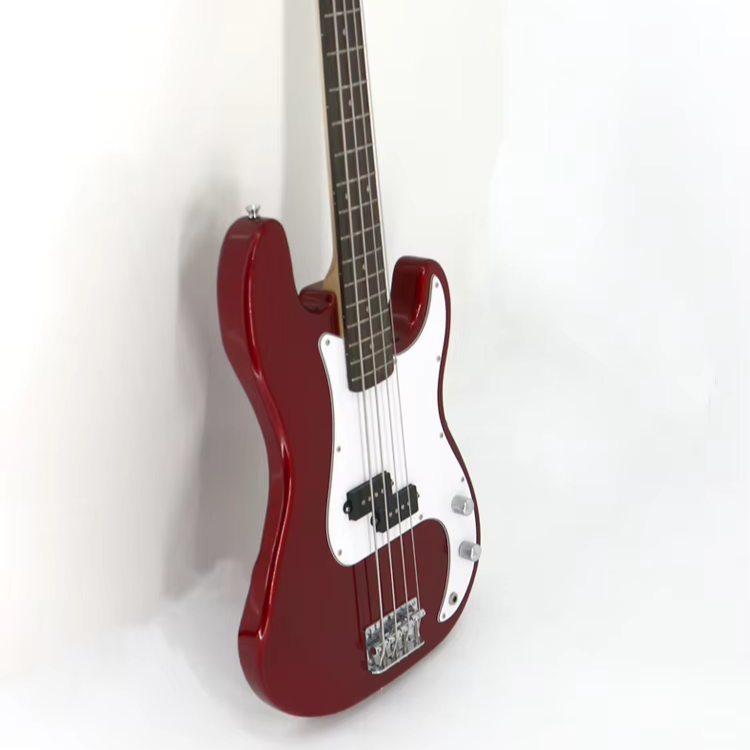 HEBIKUO OEM/ODM KB-01 Left Handed 4-String Basswood Body Maple Back/Sides Double Electric Bass Guitar Multi-Color Portable