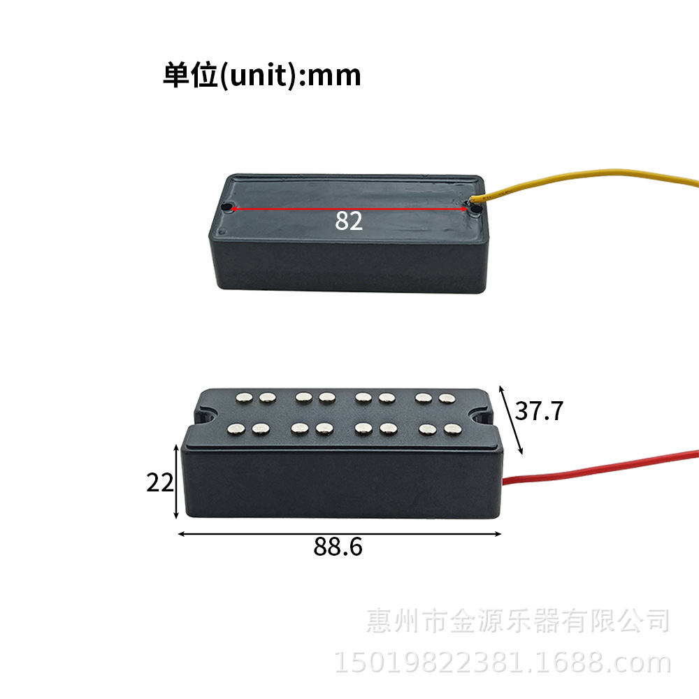 Two-Coil Open Two-Hole Four-String Bass Pickup for Electric Guitar Plastic Instrument Stringed Instruments Parts &amp; Accessories