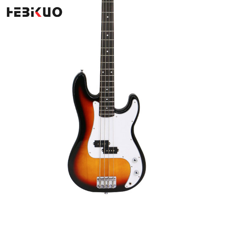 HEBIKUO OEM/ODM KB-01 Left Handed 4-String Basswood Body Maple Back/Sides Double Electric Bass Guitar Multi-Color Portable