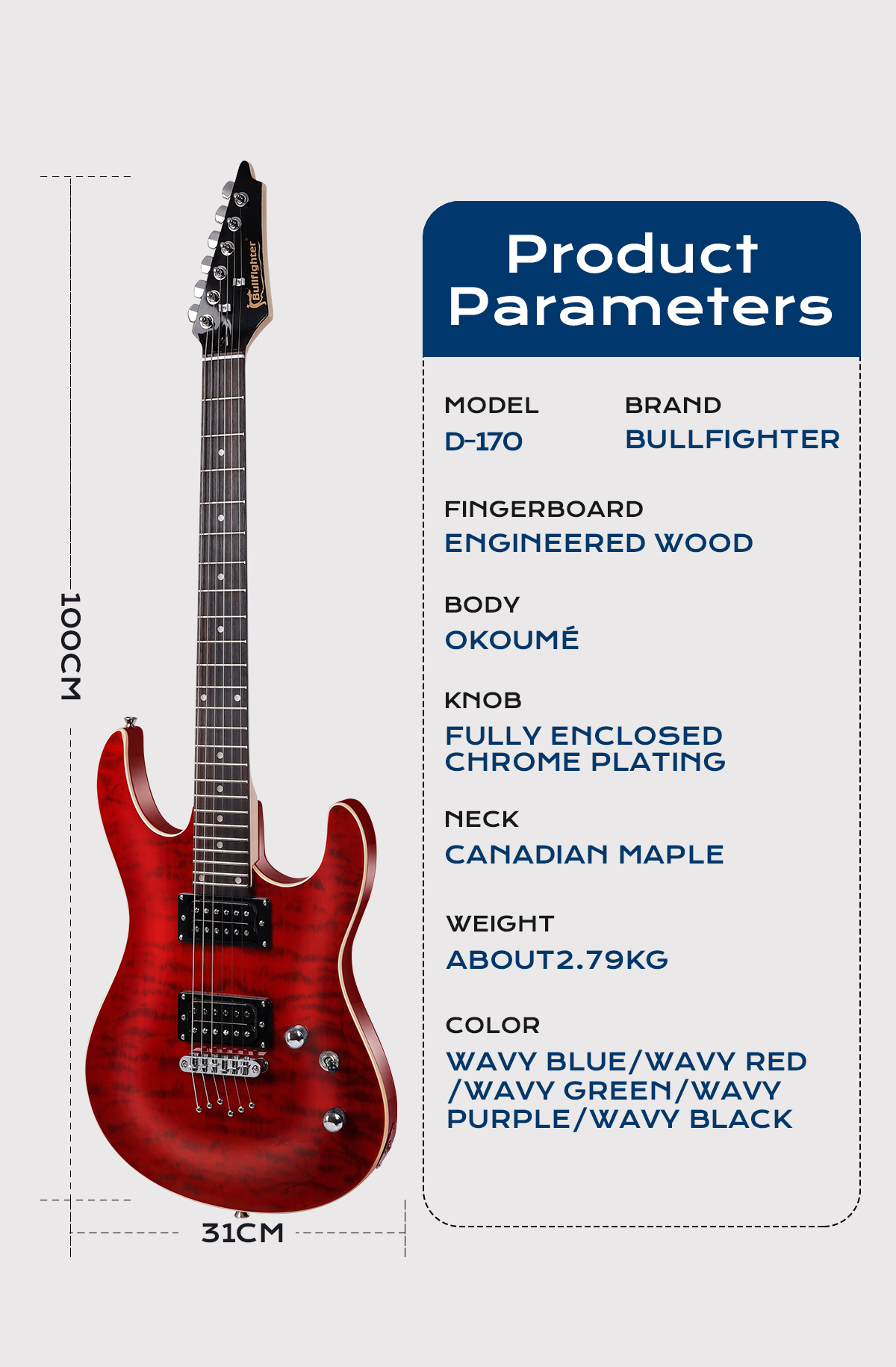 Bullfighter Factory Customized High Quality Low Price Cheap Electric Guitar 6 Strings 24 Fret Okoume Vintage