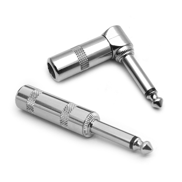 Factory Wholesale Durable Metal Steel Plastic Audio 6.35mm Jack Plugs Straight Angled Options Versatile Guitar Bass Pickup