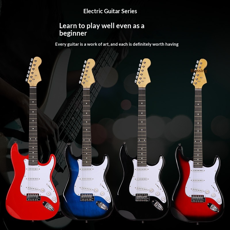 22-Fret ST Electric Guitar | Classic Solid Body Design | Beginner-Friendly Instrument for All Ages | Factory Direct