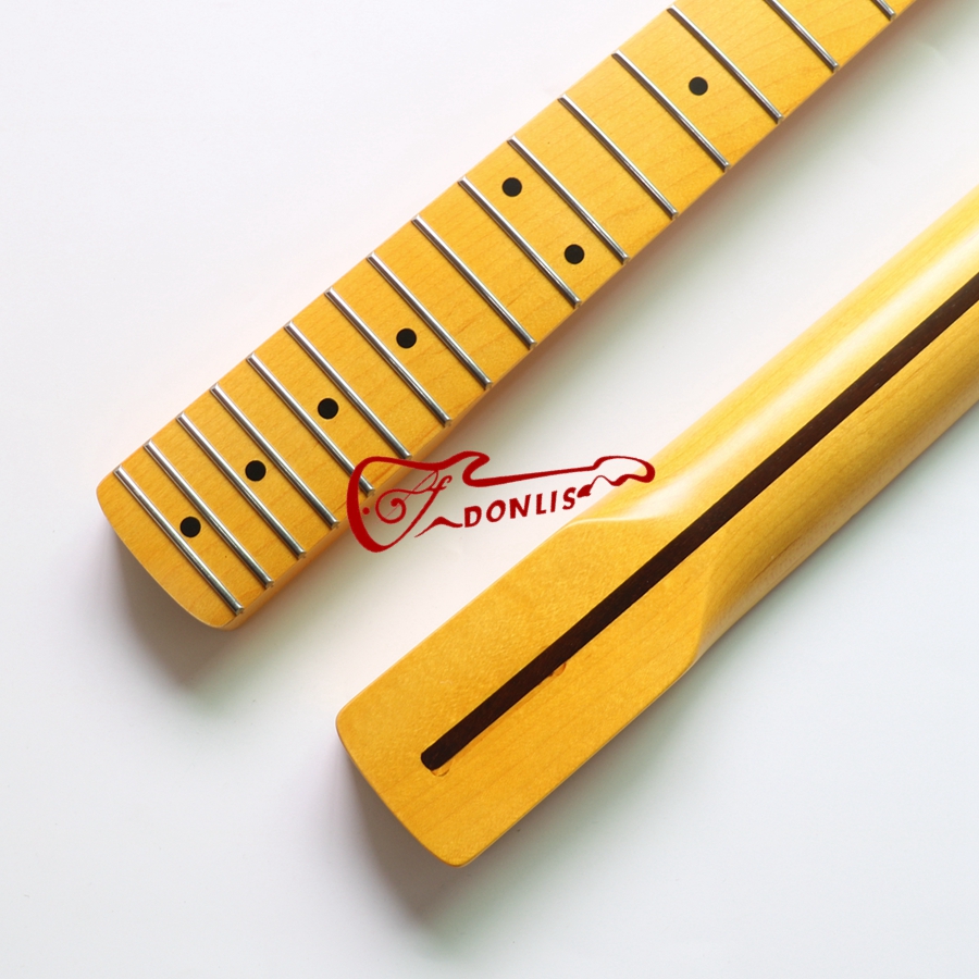 Donlis Nitro Finished 21 Fret Vintage One Piece Canadian Maple ST Guitar Neck for 25.5" Electric Guitar Kits for Wholesale
