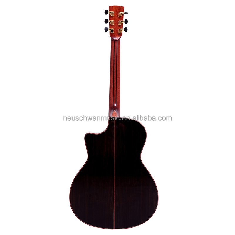All Solid Acoustic Guitar 40 Inch GA Raised Fingerboard 5A Adirondack Spruce Indian Rosewood Acoustic Guitar High End