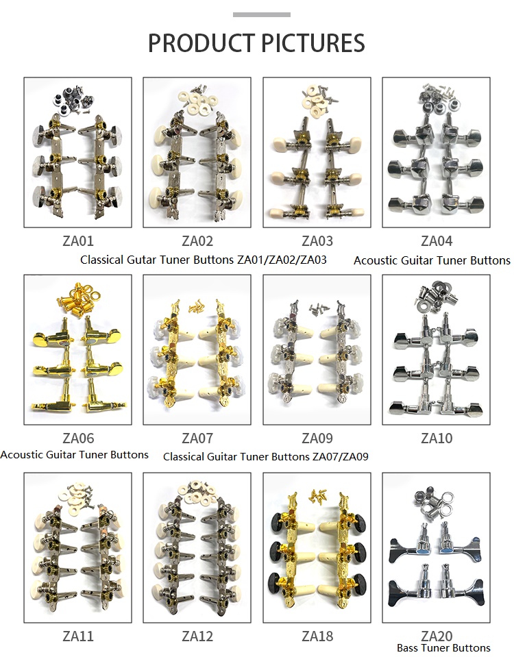 Tuner Buttons for Classical, Acoustic, and Bass Guitars