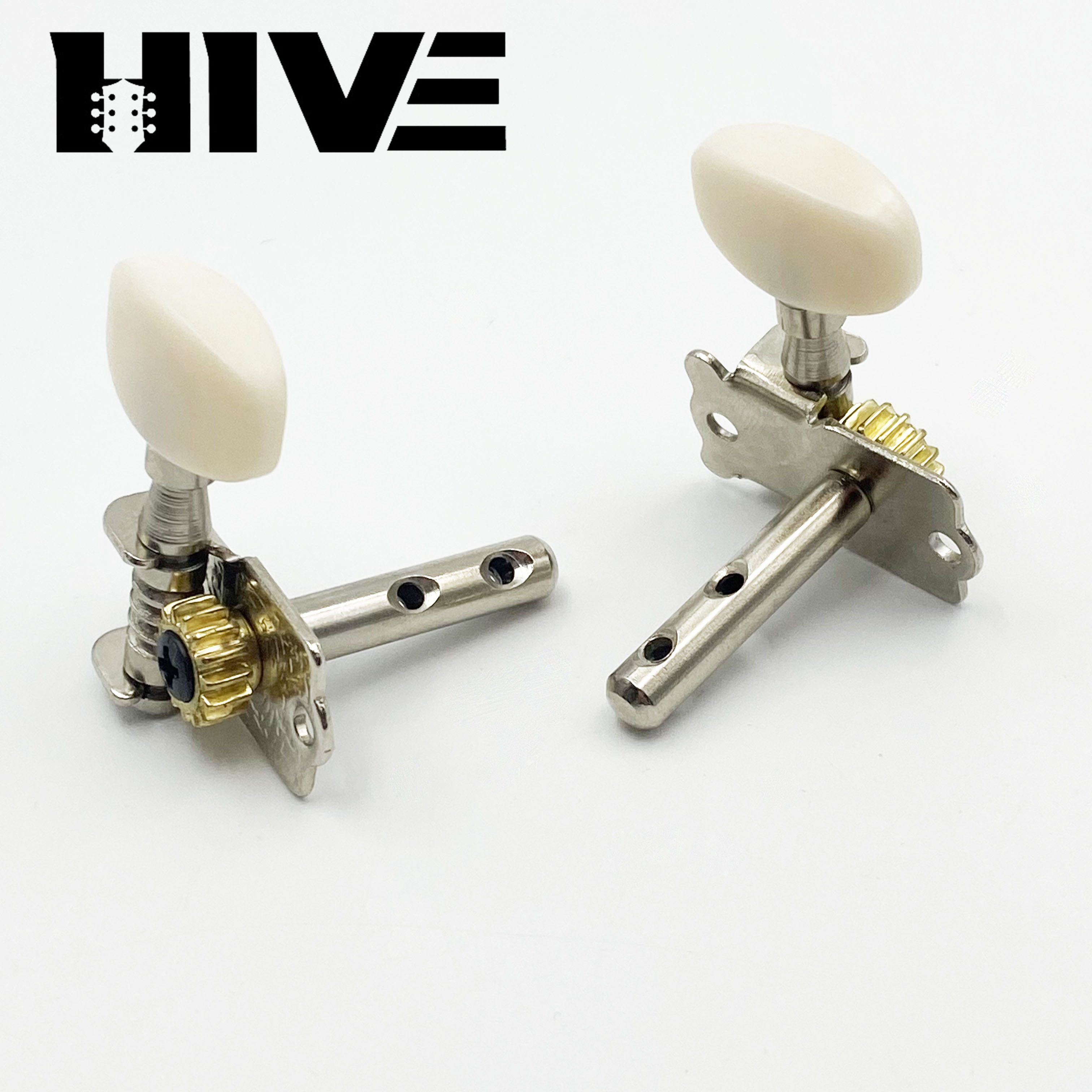 HIVE Wholesale 6pcs/ Set 6String Open Type Steel Posts 3R3L Guitar Tuning Pegs W/ Dual Screw Holes Tuning Keys for Wooden Guitar