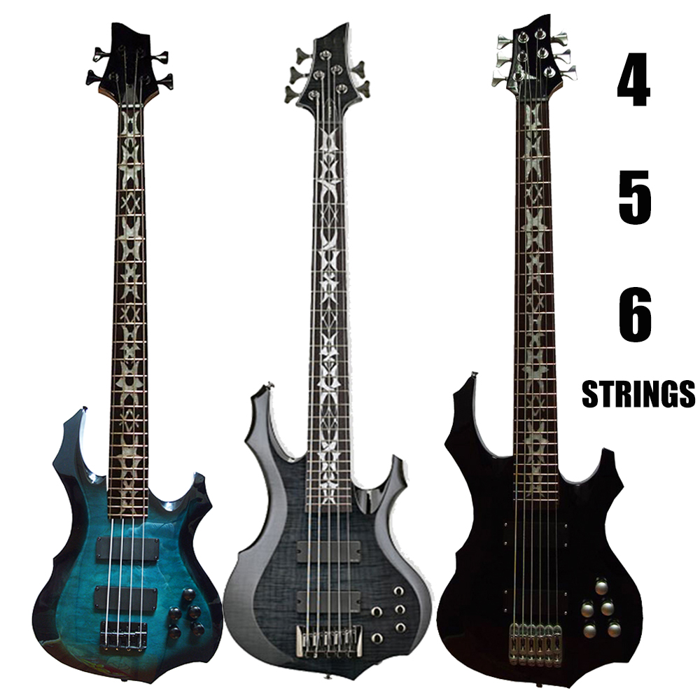 High Quality Guitar With Stain/Bright Painting Bass Guitar 4/5/6 Strings Left Hand Bass Guitar