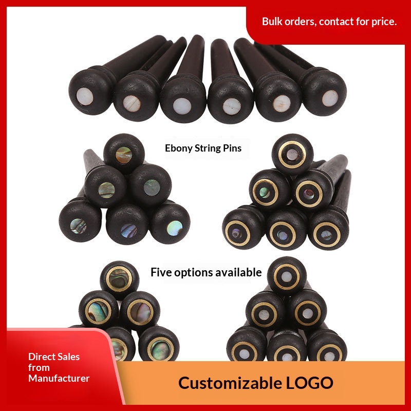 Factory Folk Guitar Tuning Pegs Ebony Inlaid Shell String Pins Individual Accessories