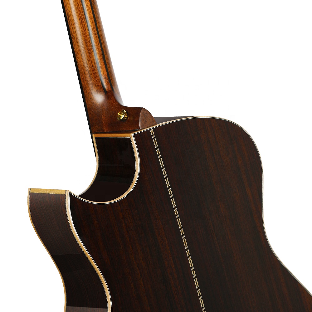 OEM D8A Sitka Spruce Solid Acoustic Guitar Handmade Inlay Pearl Ebony Fingerboard Gitara All Solid Acoustic Guitar with Bag