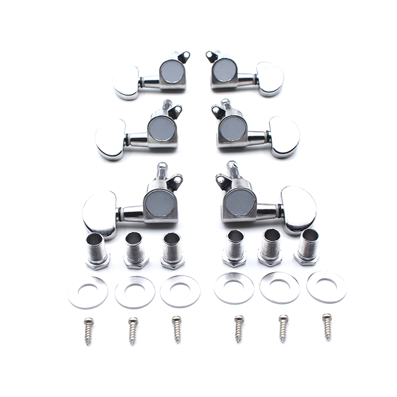 Hot Sale Guitar Tuning Machines, Electroplated Silver Round Head Guitar Pegs with Metal Gear for Acoustic Electric Guitar Parts