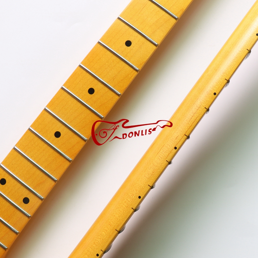Donlis Nitro Finished 21 Fret Vintage One Piece Canadian Maple ST Guitar Neck for 25.5" Electric Guitar Kits for Wholesale