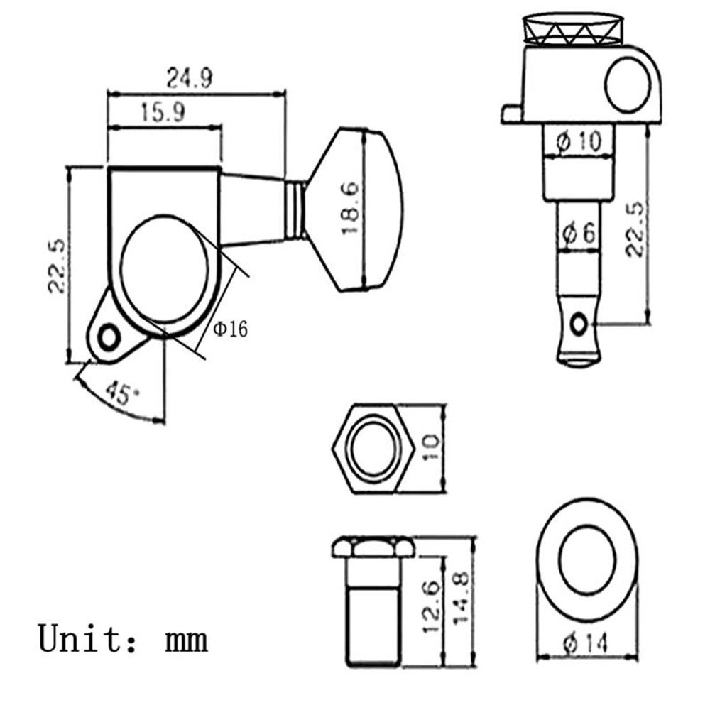 Guitar Locking Tuners Set Assembly