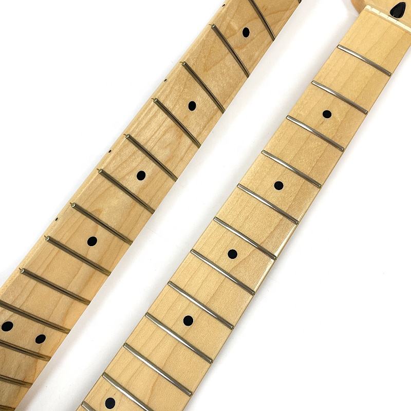Wholesale Electric Guitar Neck 22 Frets Natrure Glossy Canadian Maple ST Guitar Neck with Large Headstock for DIY Guitars Kits