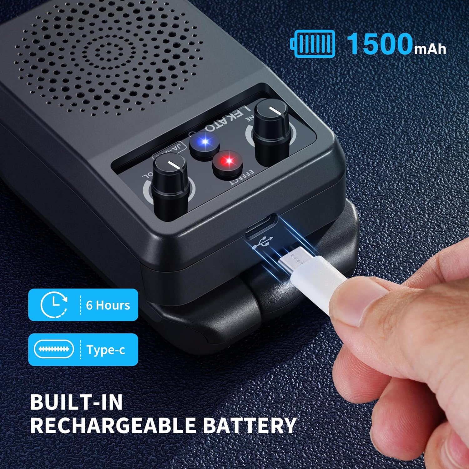 LEKATO 5W Mini Portable Electric Guitar Amp with Bluetooth Compatibility and 4 Built-In Effects