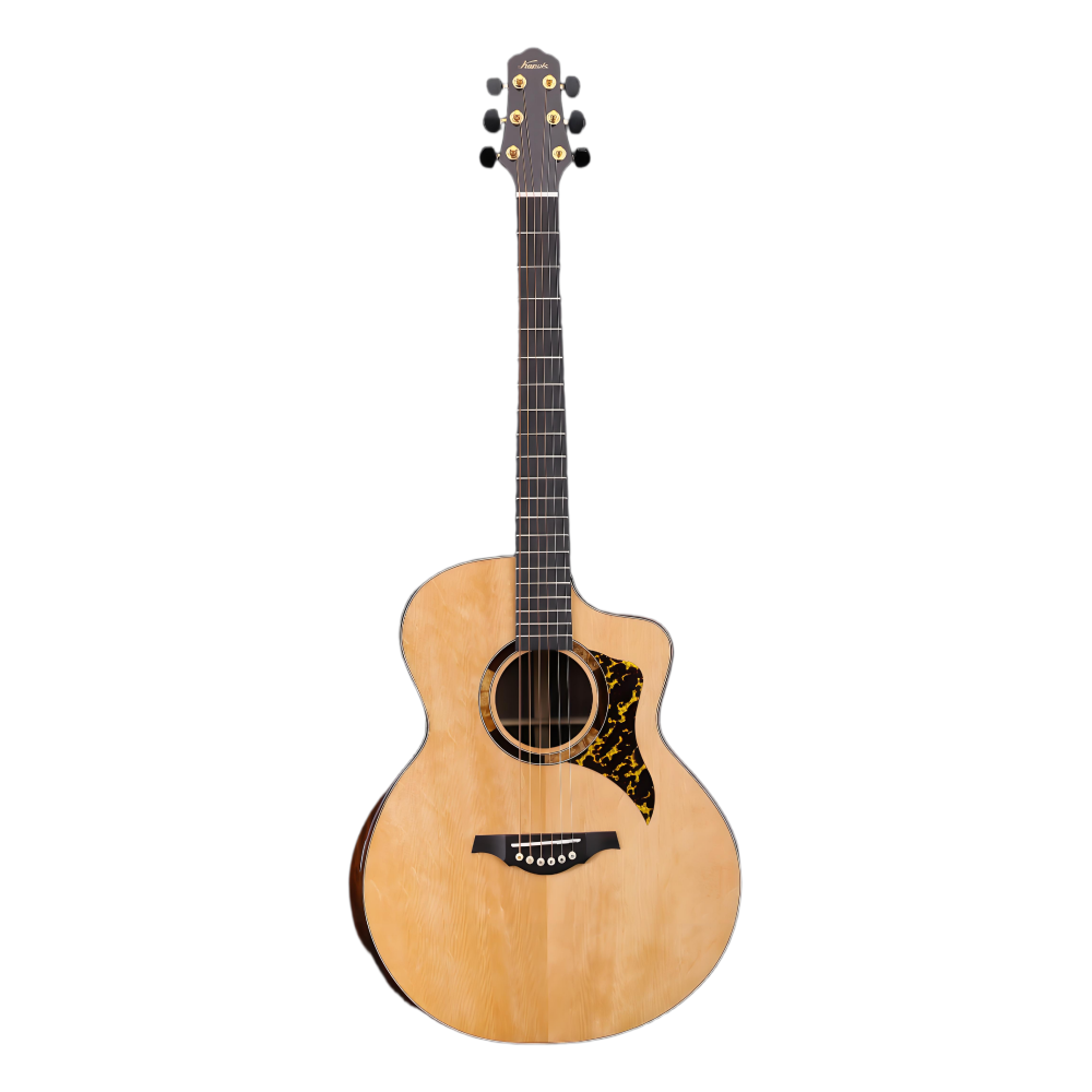 High Quality 41-Inch All Solid Acoustic Guitar with Ebony Fingerboard Handmade Master Level Configuration Direct Chinese Factory