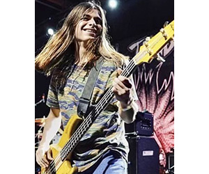Tye Trujillo with Aria Pro II Bass