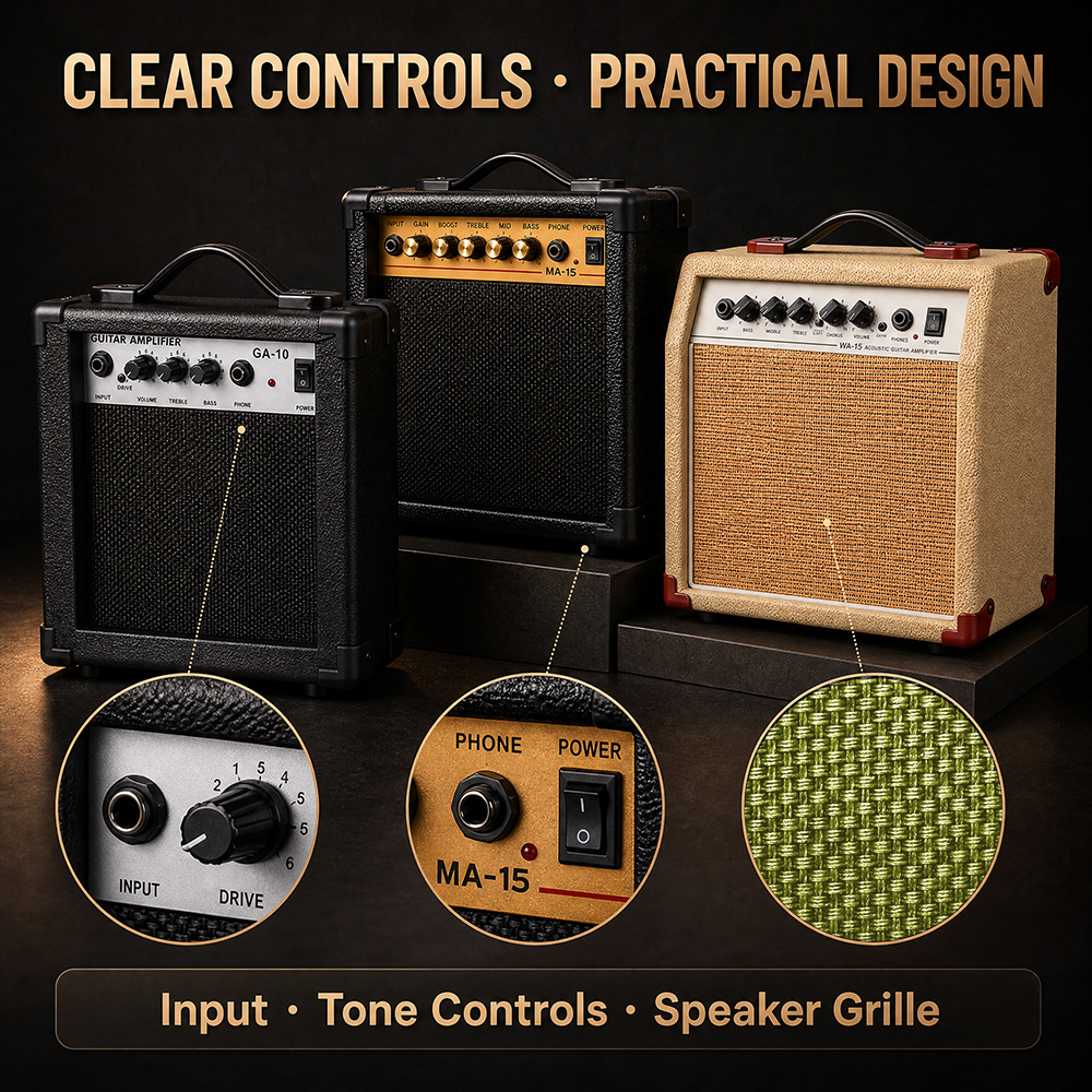 Portable Rechargeable Guitar Amplifier Speaker Mini Practice Amp Portable Music Sound Amplifier Factory Wholesale