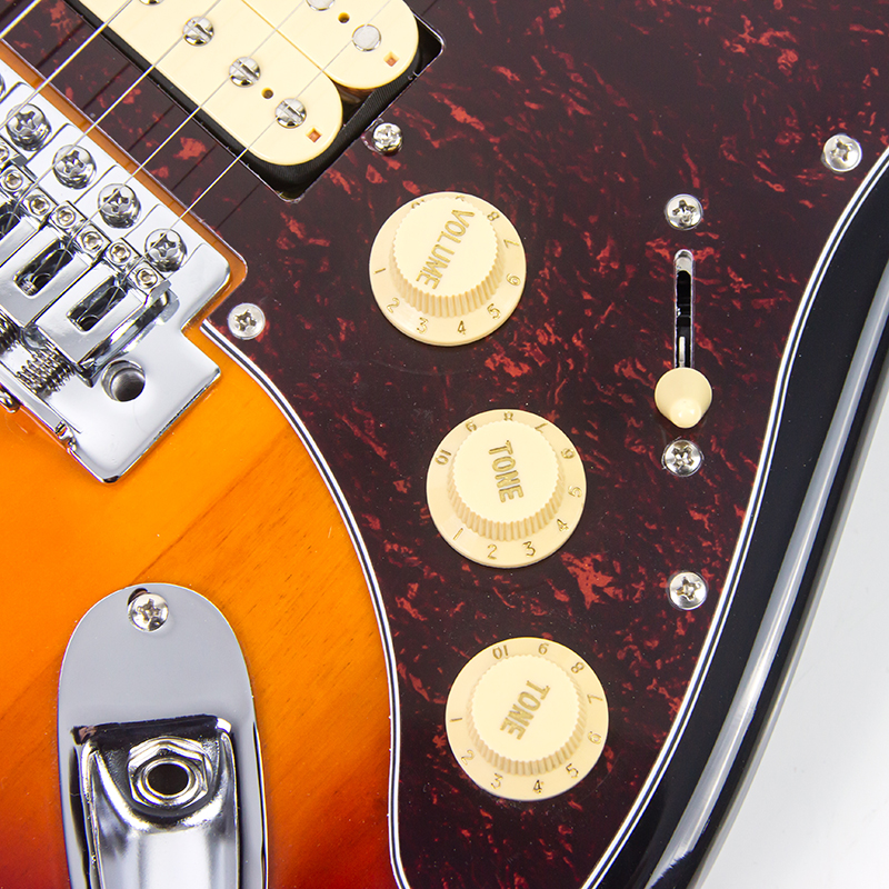 China Factory Wholesale Electric Guitar Set ST Style HSS Pickup Roasted Maple Neck Gloss Finish Custom Logo Low MOQ Kit