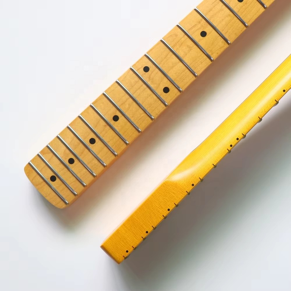 Donlis Nitro Finished 21 Fret Vintage One Piece Canadian Maple ST Guitar Neck for 25.5" Electric Guitar Kits for Wholesale