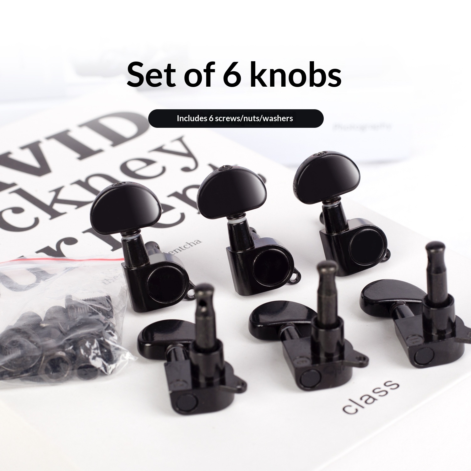 Acoustic Guitar &amp; Ukulele Tuning Pegs Semi-Circular Closed-Type Fully Enclosed Iron ABS Material