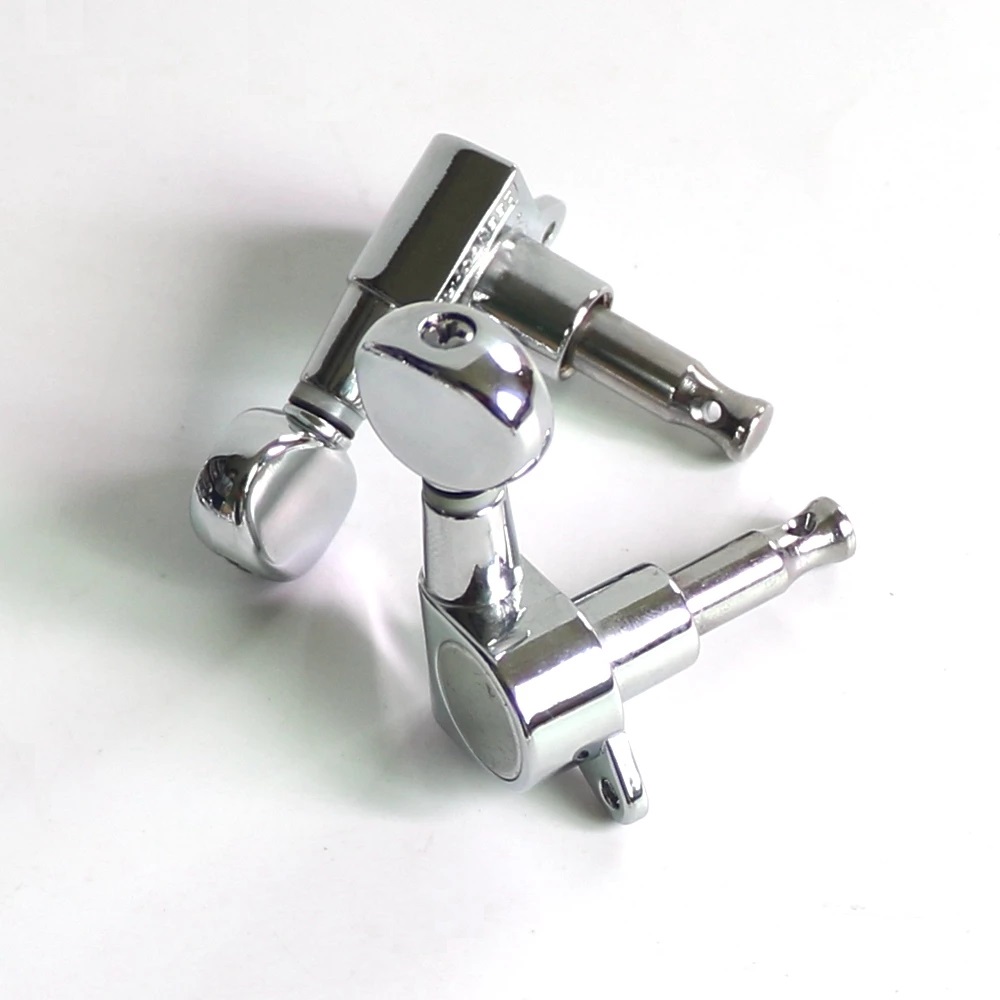 Donlis MH105 1set Chrome Oval Handle Guitar Machine Heads for 10mm Tuner Holes 6R/6L/3+3 Style Durable Wholesale Supplier