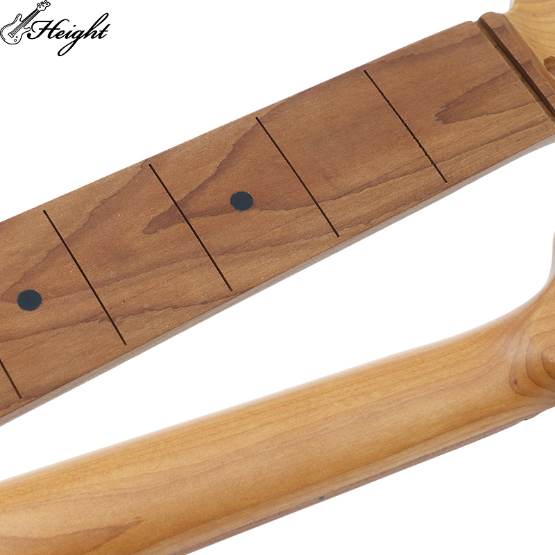 Factory Direct HT-NK01 Roasted Maple Electric Guitar Neck, 22 Frets Satin Finish Guitar Replacement Neck, Custom Logo Supported