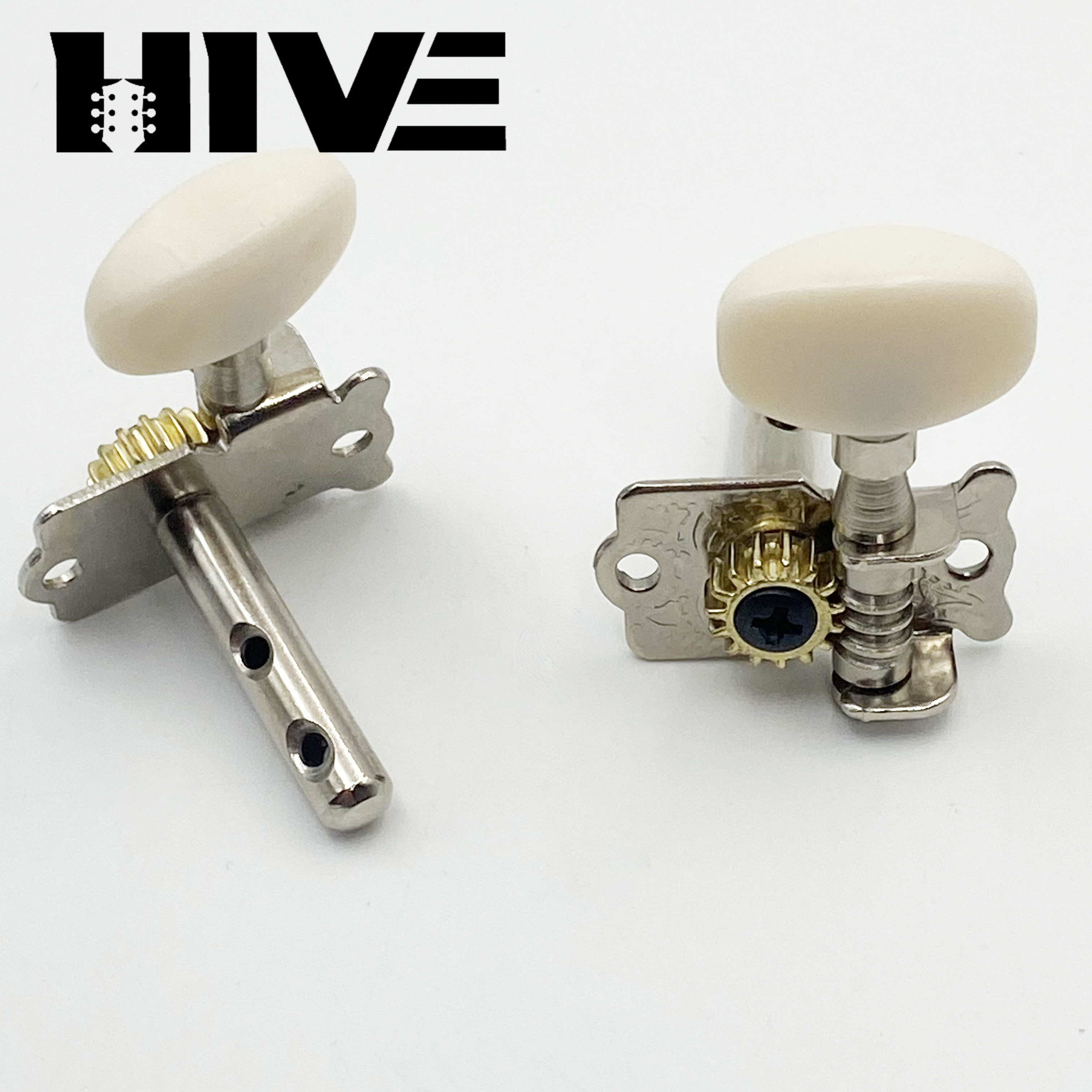 HIVE Wholesale 6pcs/ Set 6String Open Type Steel Posts 3R3L Guitar Tuning Pegs W/ Dual Screw Holes Tuning Keys for Wooden Guitar