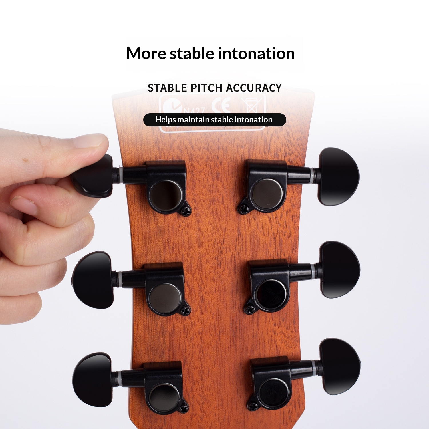 Acoustic Guitar &amp; Ukulele Tuning Pegs Semi-Circular Closed-Type Fully Enclosed Iron ABS Material