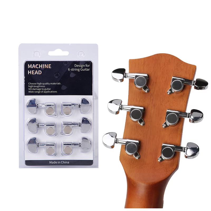 Hot Sale Guitar Tuning Machines, Electroplated Silver Round Head Guitar Pegs with Metal Gear for Acoustic Electric Guitar Parts