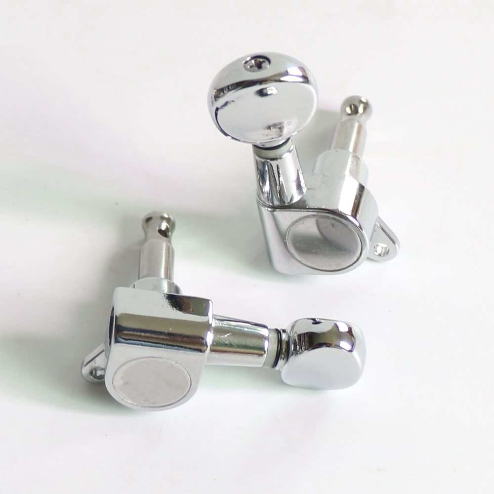 Donlis MH105 1set Chrome Oval Handle Guitar Machine Heads for 10mm Tuner Holes 6R/6L/3+3 Style Durable Wholesale Supplier