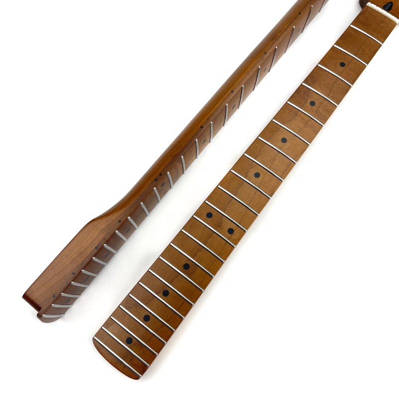 22 Frets Guitar Neck Satin Finished Roasted Maple ST Electric Guitar Neck for Wholesale