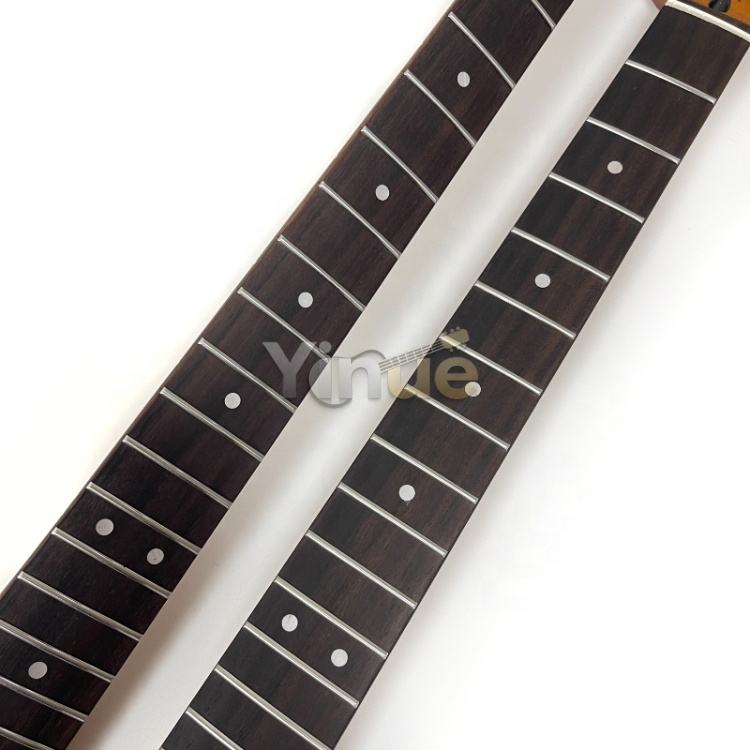 Drop Shipping 22 Frets Roasted Tiger Flame Maple ST Electric Guitar Neck with Rosewood Fretboard