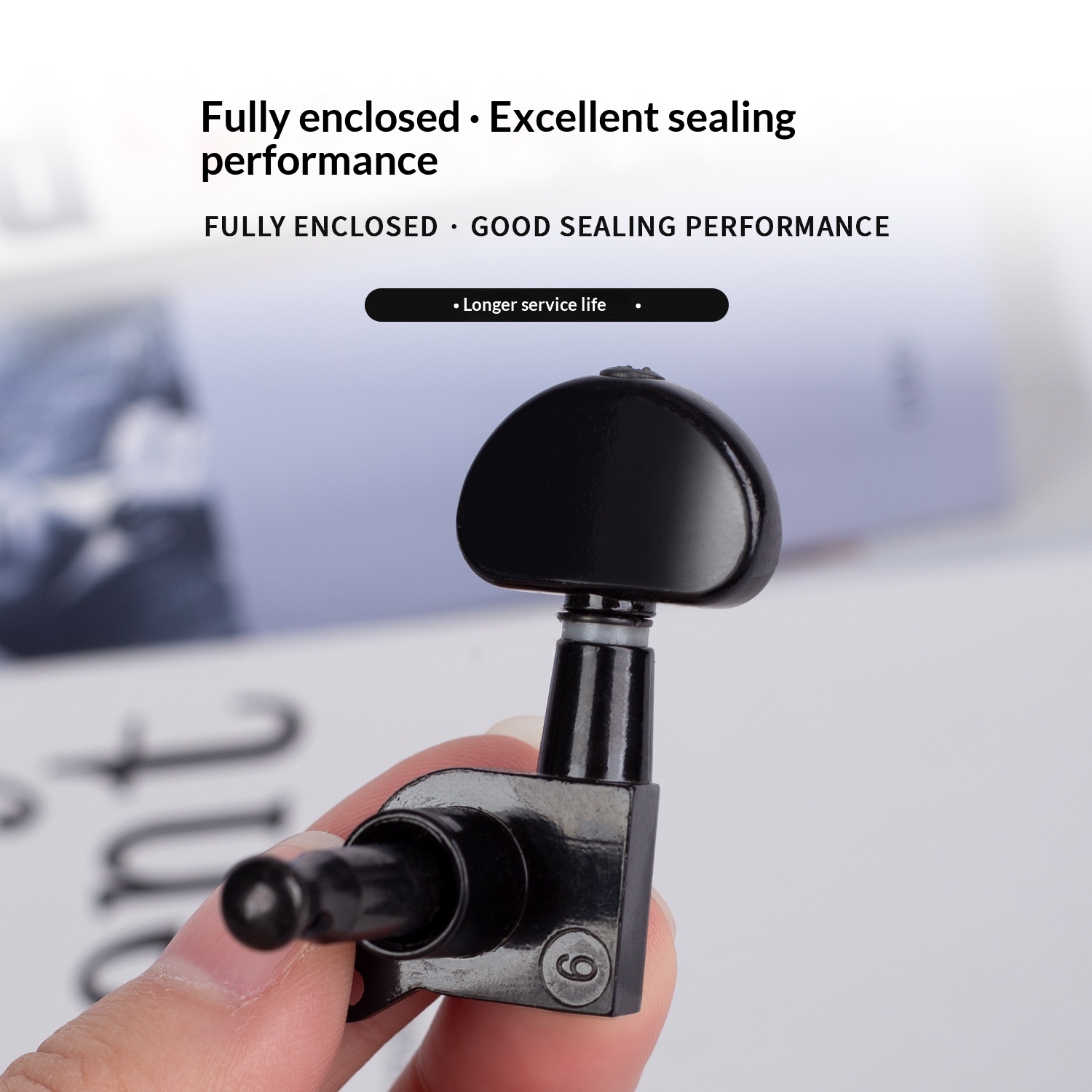 Acoustic Guitar &amp; Ukulele Tuning Pegs Semi-Circular Closed-Type Fully Enclosed Iron ABS Material